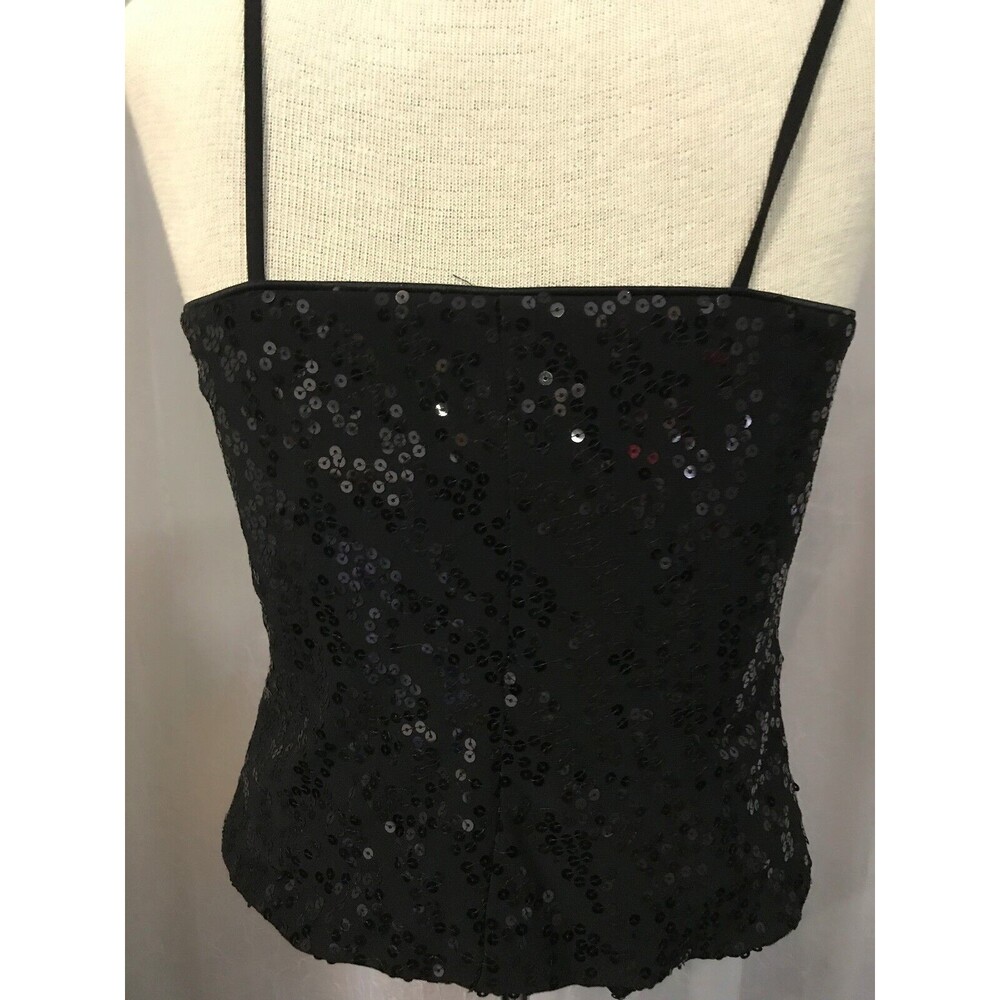 Joseph Ribkoff Women's Tank Top Black Sequin Tank Size 4 NWT $168 - Picture 4 of 6